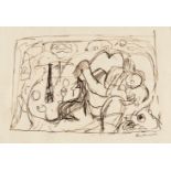 Max Beckmann1884 Leipzig - New York 1950Brothel – Couple on the sofa IIBlackish brown ink pen on