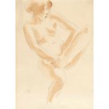 Georg Kolbe1877 Waldheim - Berlin 1947Seated female nudeWatercolour and pencil on firm wove. C. 49 x