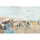 François Gall1912 Kolozsvár/Ungarn – Paris 1987Plage de TréportOil on canvas. C. 38 x 55 cm.