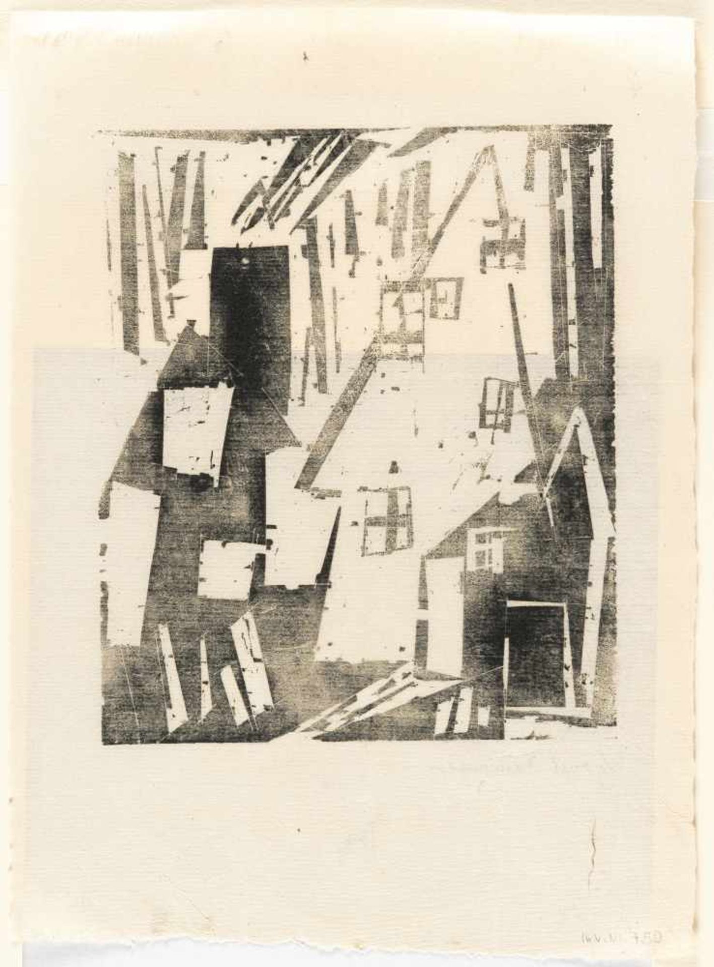 Lyonel Feininger1871 - New York - 1956HousesWoodcut on thin Japon. (1919). C. 17 x 14.5 cm (sheet c. - Bild 2 aus 2