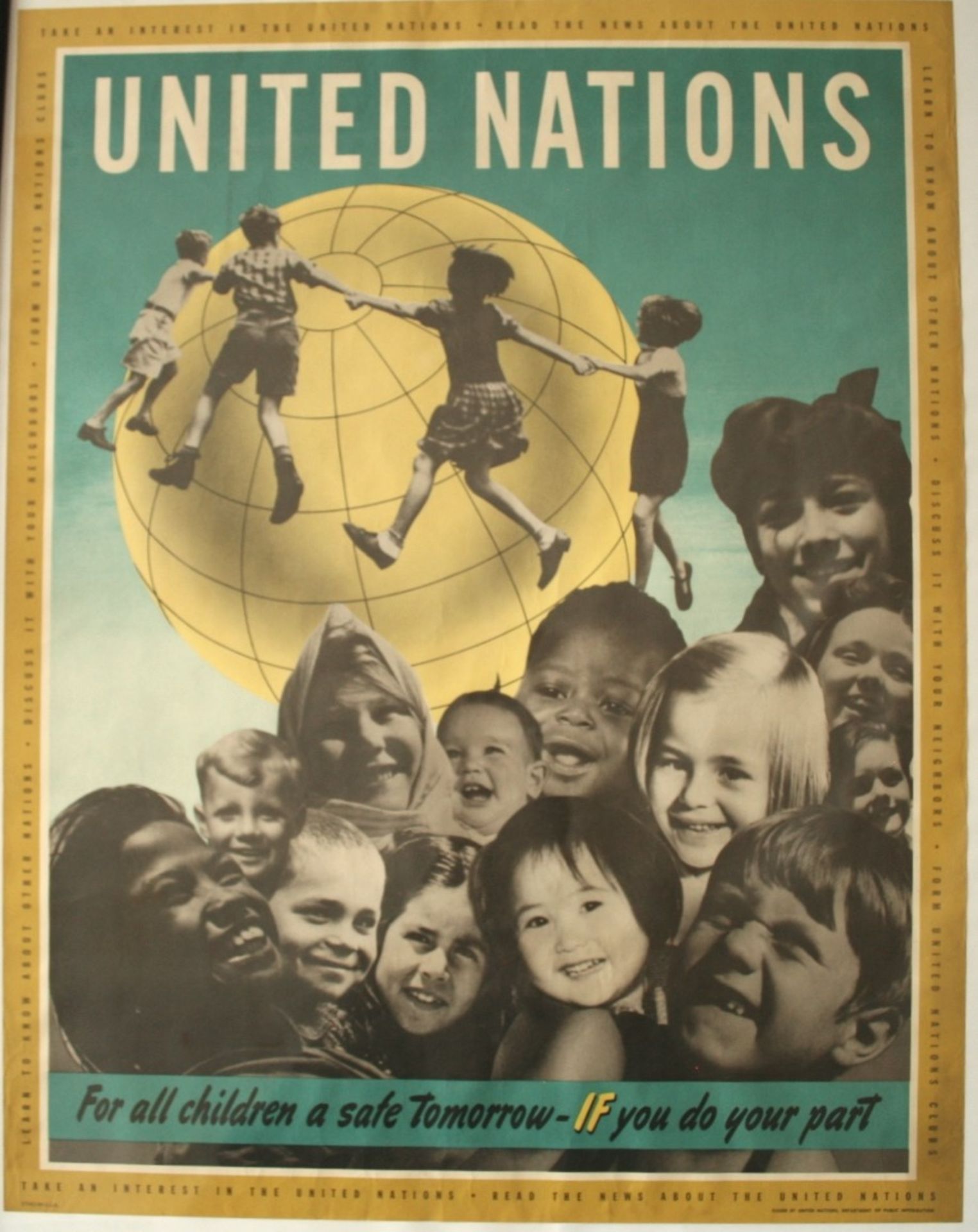 Affiche originale de 1959 des nations Unis lors de la déclaration des droits de [...]