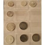 Ensemble de 9 pièces en argent : 20 Francs Turin - 1933, 5 francs Louis Philippe [...]