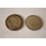 Ensemble de 2 pièces en argent des USA : LIBERTY de 1799 (Poids : 29,5 g) & ONE [...]