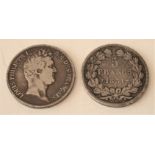 Pièce de 5 Francs LOUIS-PHILIPPE tête nue, type Tiolier, argent 900 : une de 1831 T [...]