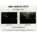 Observation au sol du déplacement de la comète de Kohoutek le 28 avril 1973. [...]