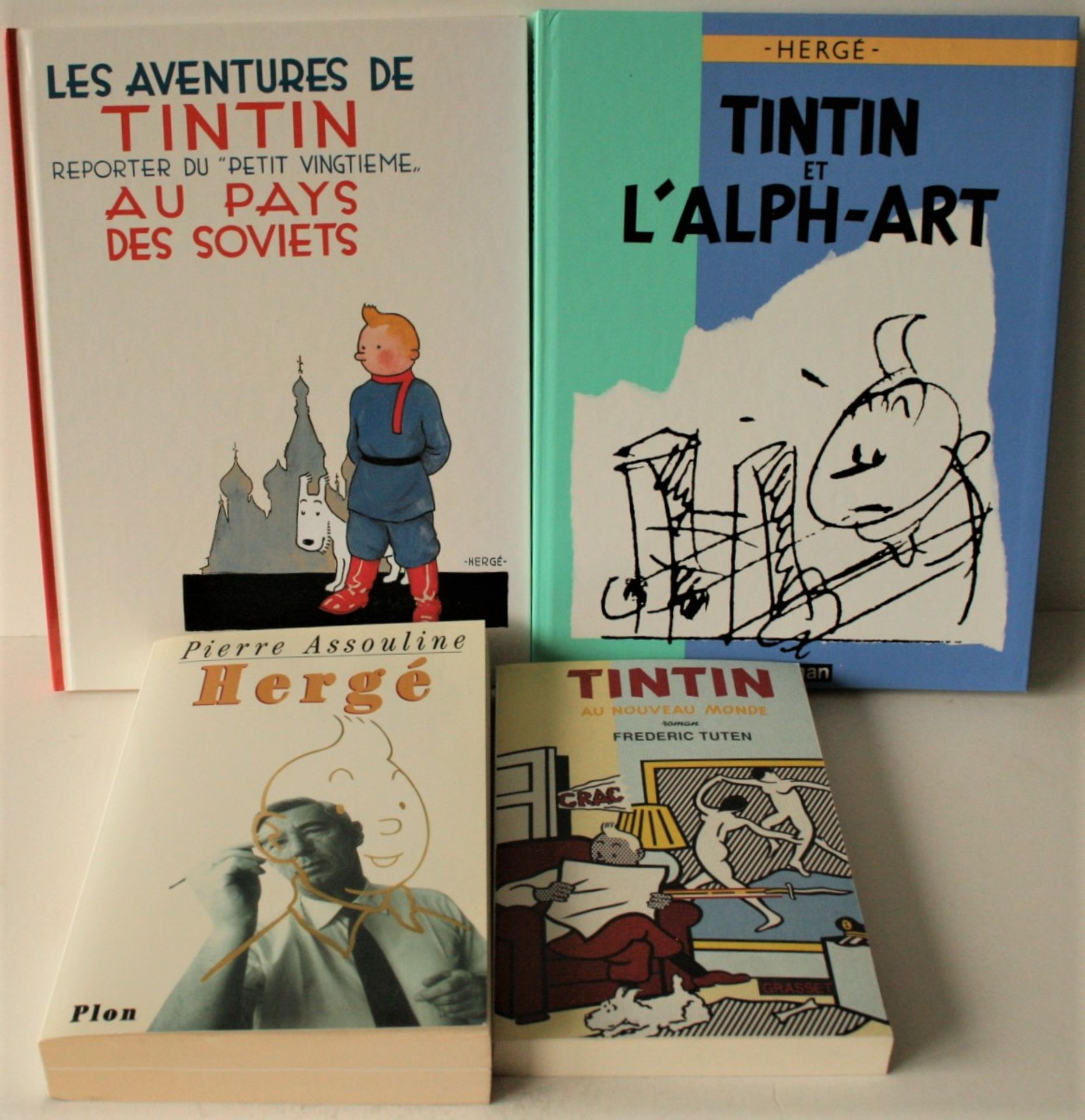 Ensemble de 4 ouvrages sur TINTIN : 1.Tintin et l'Alph-Art : Version Luxe, Casterman, [...]