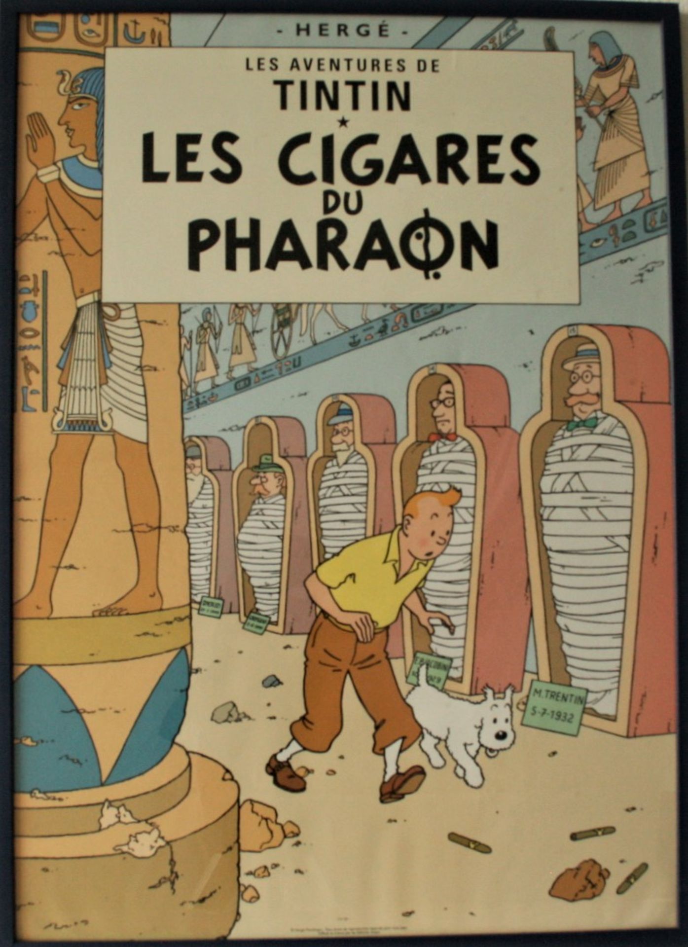 Affiche encadrée "Tintin - Les cigares du Pharaon", Editions Hazan France CV 03 - [...]