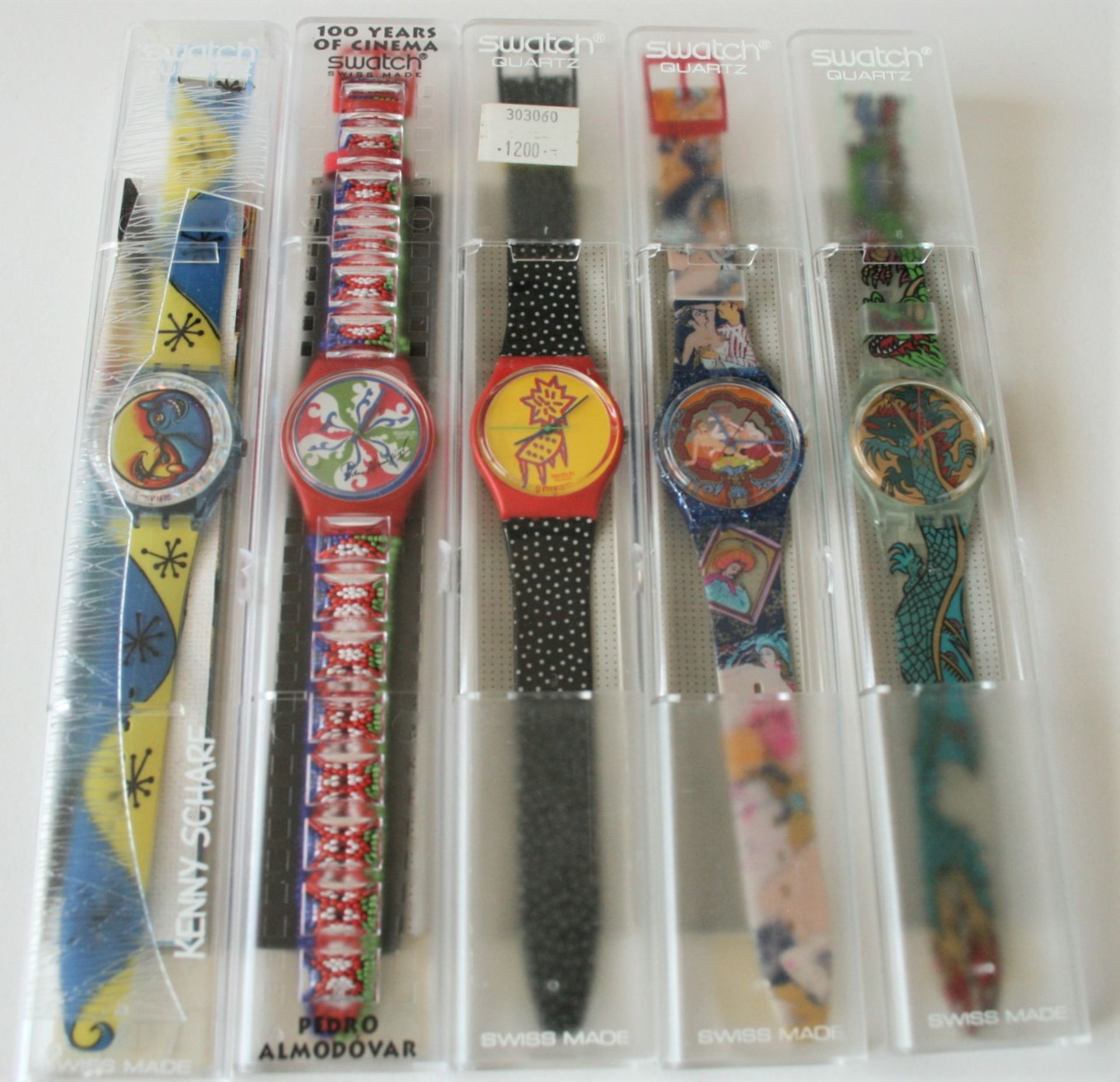 Ensemble de 5 montres SWATCH vintage, état neuf dans l'emboîtage d'origine : 1. 100 [...]