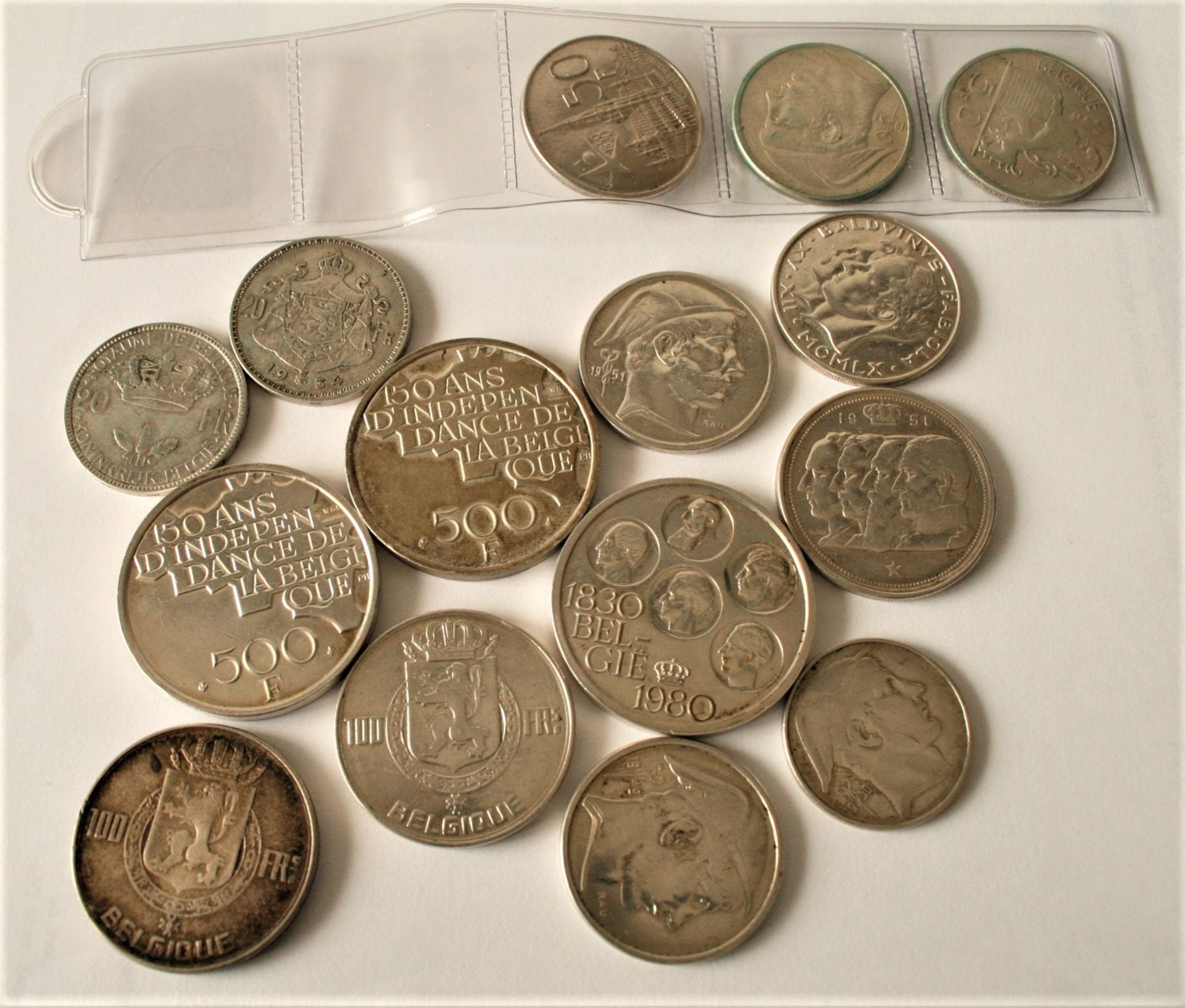Ensemble de 15 pièces en argent : 3 x 500 F pour Commémoration des 150 ans [...]