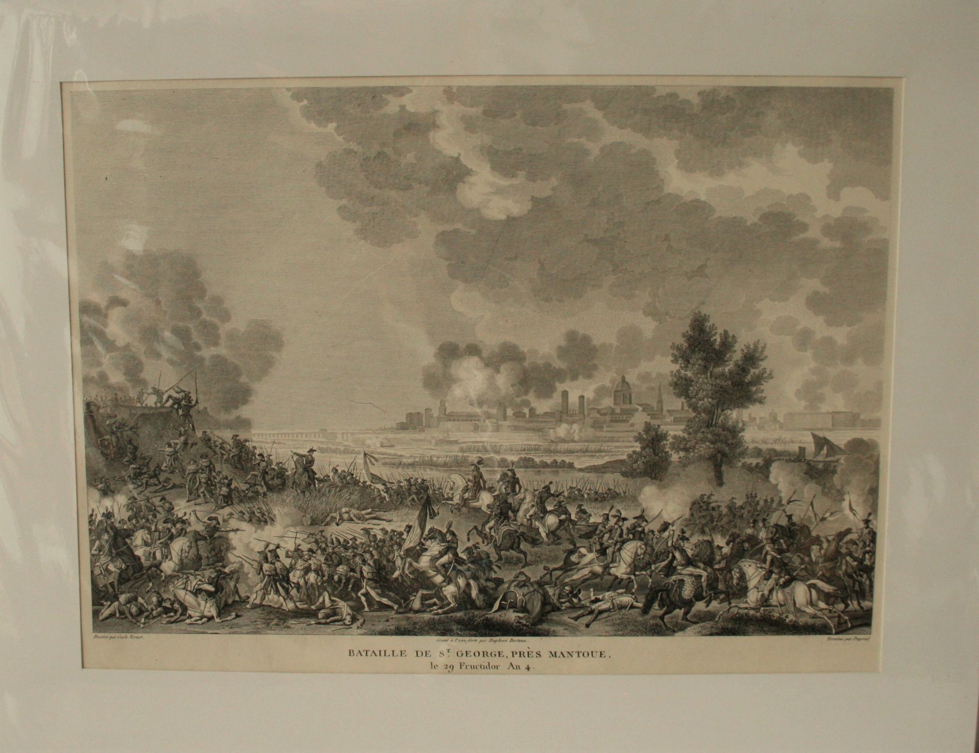 Gravure du XIXe siècle de Carl VERNET : "Bataille de St Georges Près de Mantoue, Le [...]