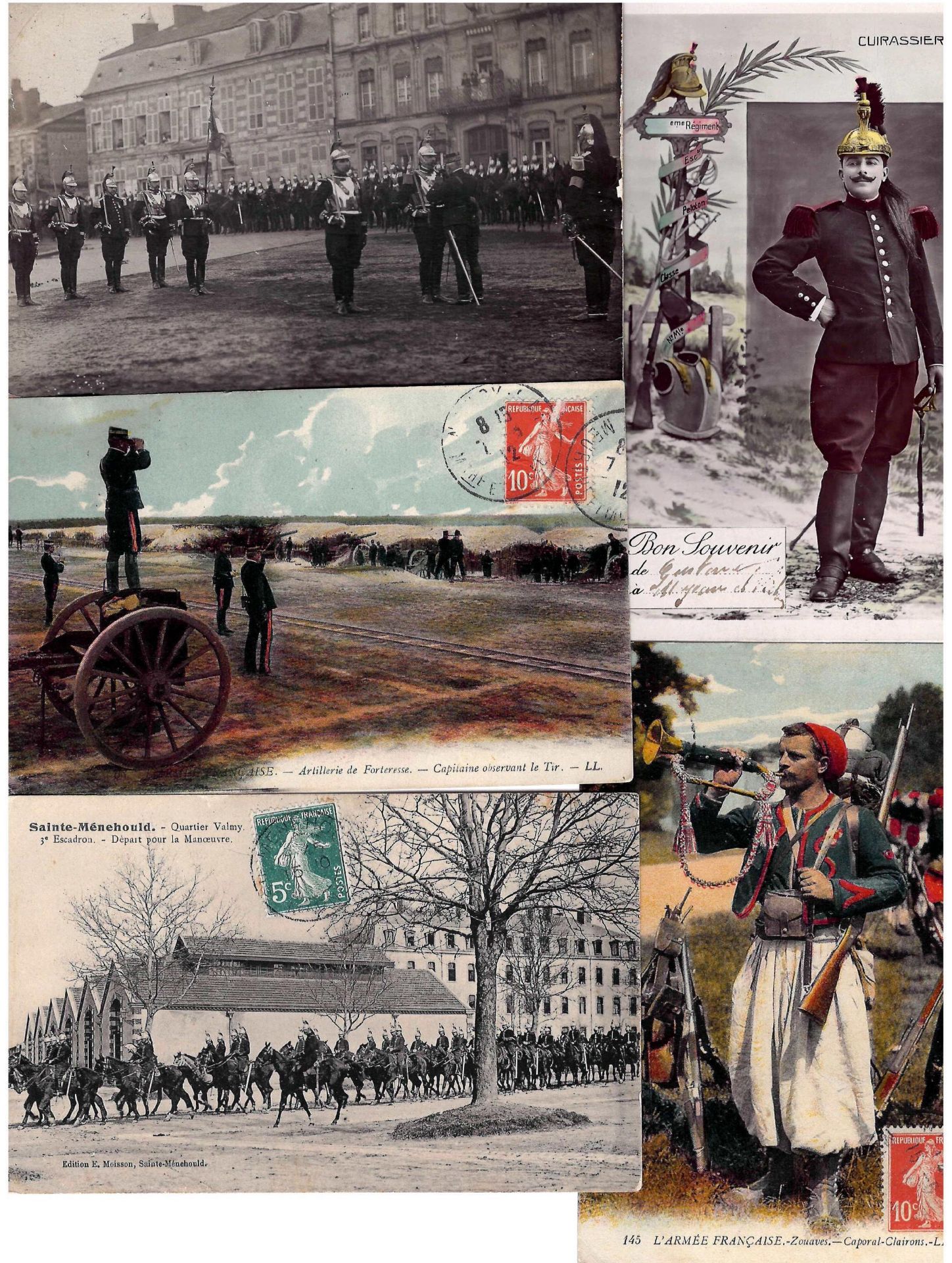 Ensemble de 15 cartes postales anciennes des années 1910 et 1911 d'un soldat faisant [...]
