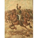 Huile sur toile signé BETTIGNY : Charge de Hussards, années 50 - Dimensions : 80 x [...]