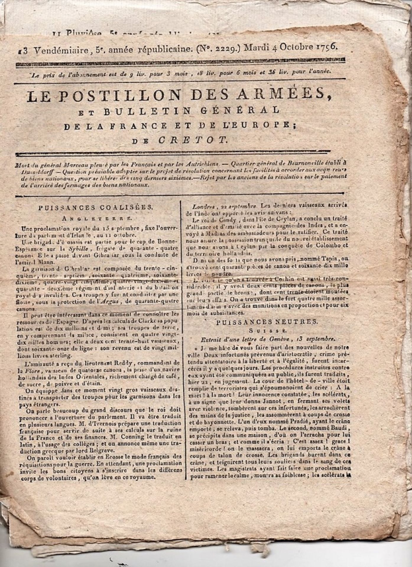 Ensemble de 25 numéros du journal de la Révolution Françaises "Le Propagateur" [...] - Bild 3 aus 4