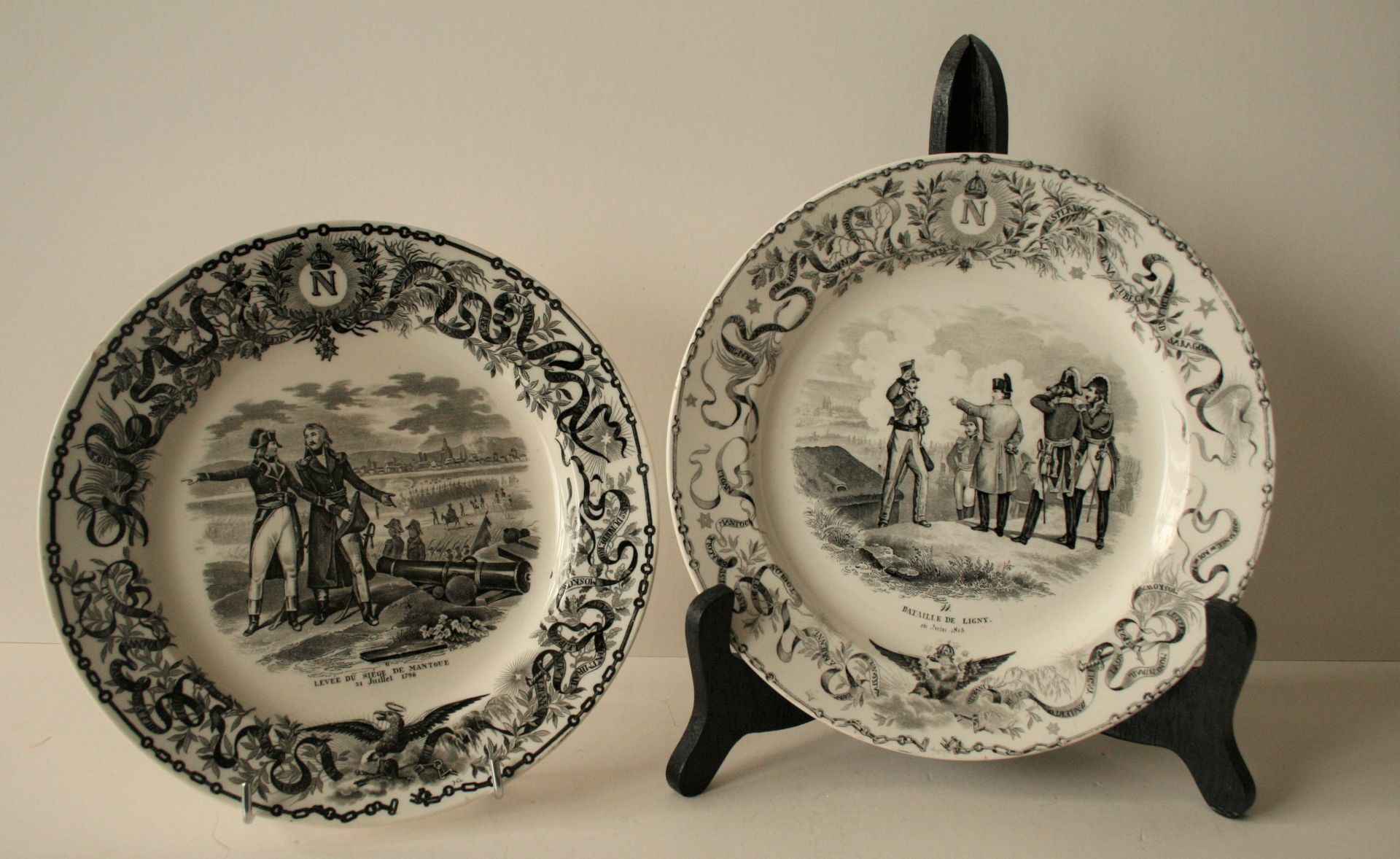 Ensemble de 4 assiettes à dessert (20,5 cm) BOCH des années 1830 en parfait état [...] - Bild 2 aus 2