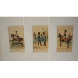 Ensemble de 7 gravures colorisées de soldats bavarois du Ier Empire Français, sous [...]