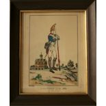 Gravure du XIXe siècle en couleurs d'un Grernadier en 1787 - Dimensions : 31,5 x [...]