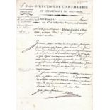 Courrier du 6 février 1794 (18 Pluviose An II) de la Direction de l'Artillerie du [...]