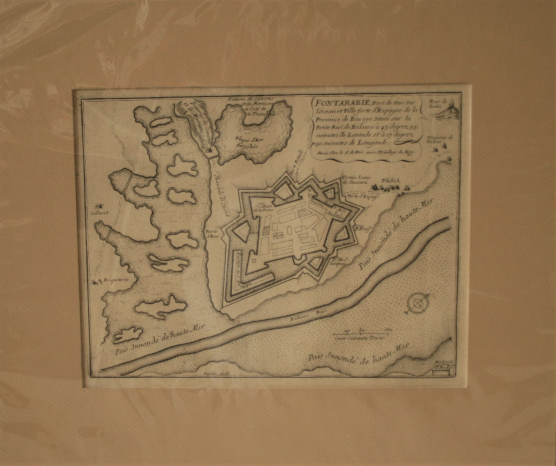 Plan de la place forte de FONTARABIE (Fuenterrabia Hondarribia) par Nicolas de FER, [...]