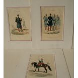 Ensemble de 5 gravures colorisées de soldats en ALGERIE du IInd Empire Français, [...]