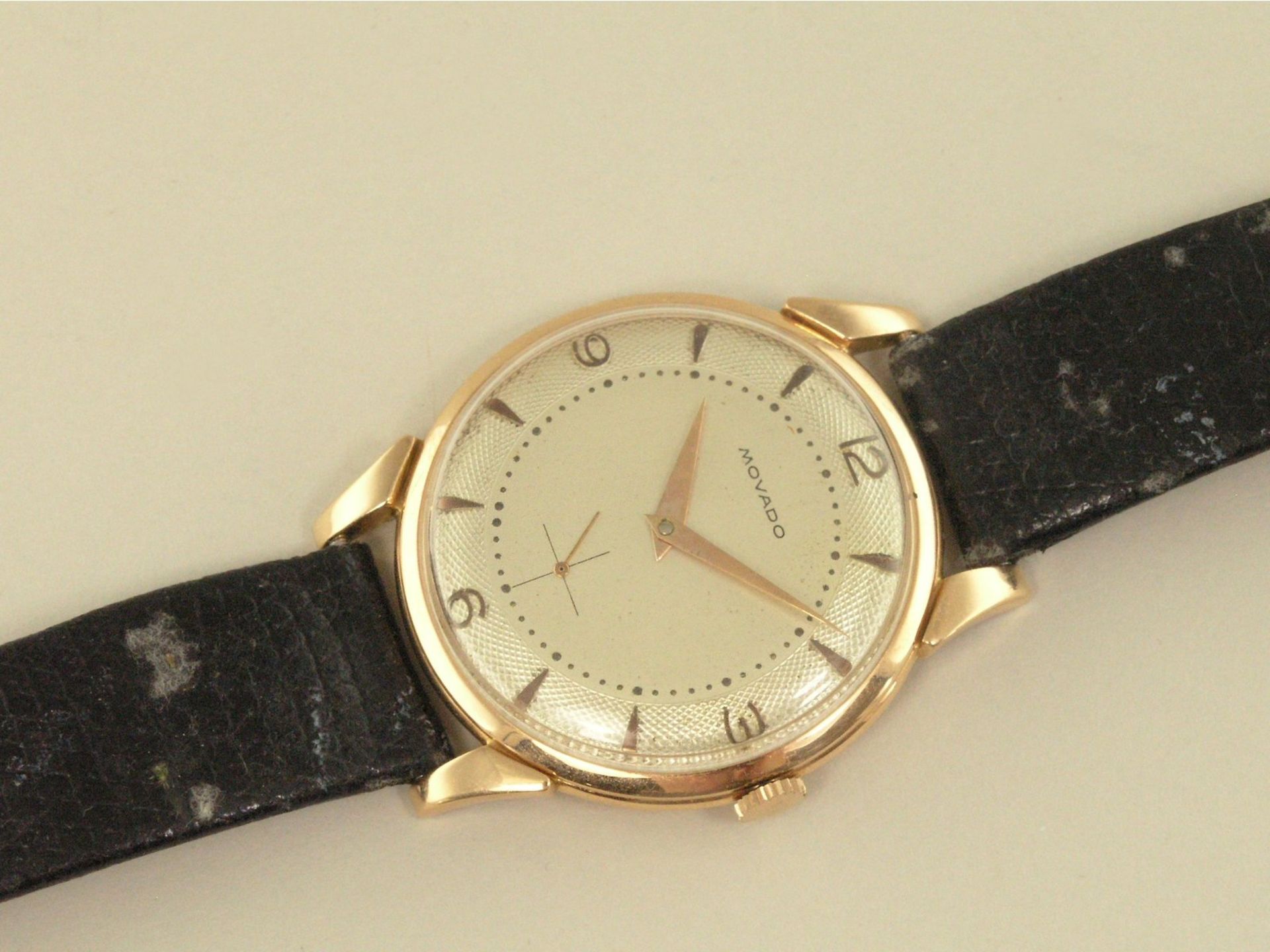 Armbanduhr: sehr seltene, außergewöhnlich große rotgoldene vintage 18K Herrenuhr von Movado, " - Bild 4 aus 4