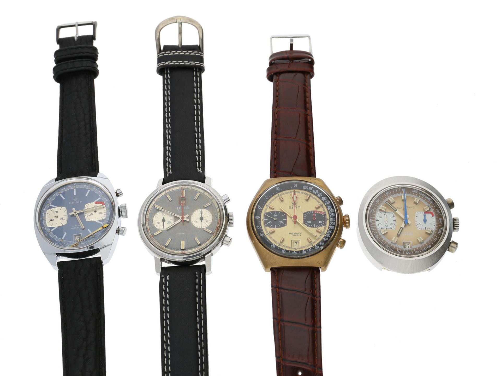 Armbanduhr: interessantes Konvolut mechanische vintage Chronographen, vermutlich 70er