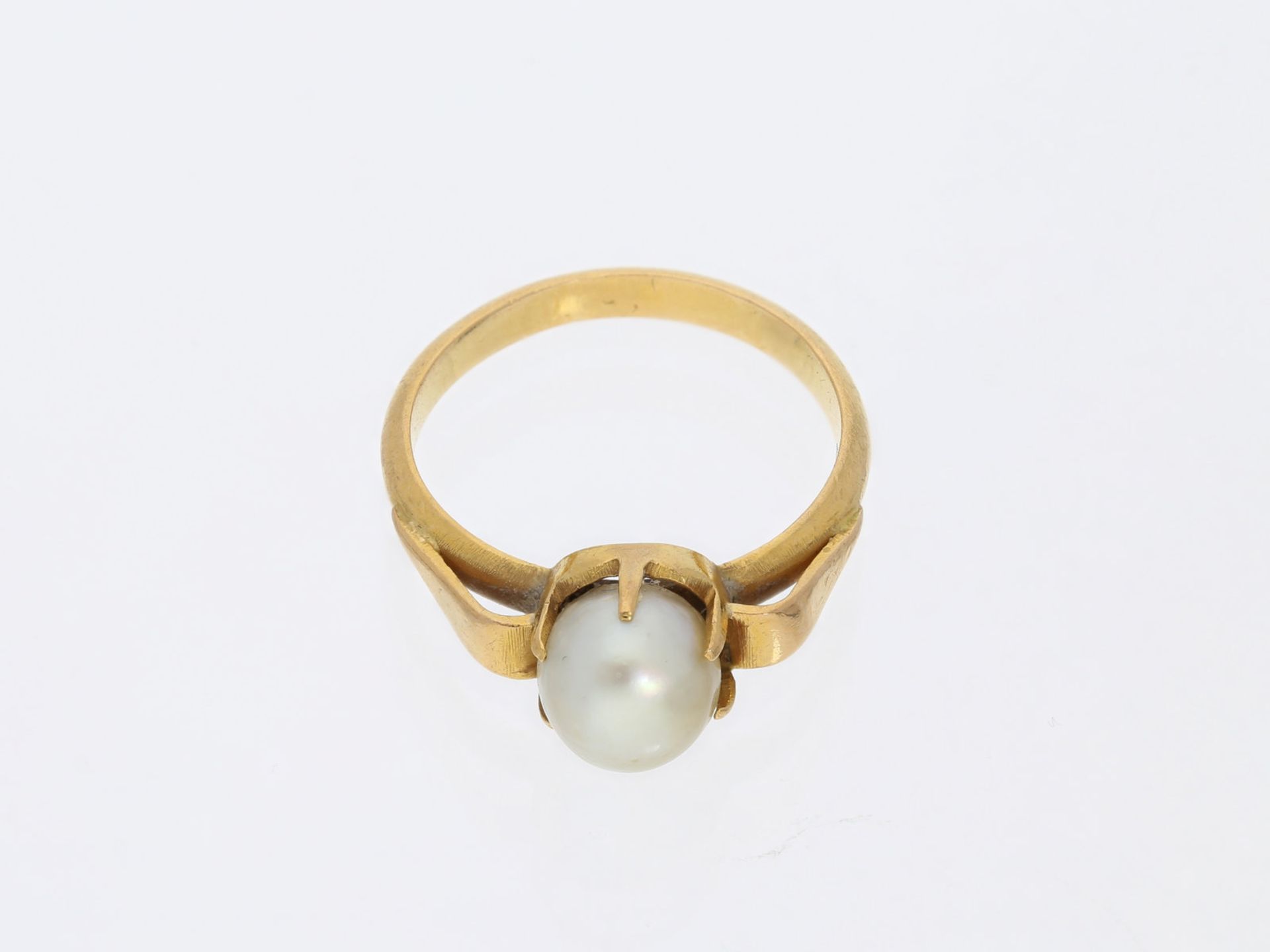 Ring: goldener vintage Perlenring, 18K Gold, HandarbeitCa. Ø17mm, RG54, ca. 4,2g, 18K Gold, - Bild 2 aus 2