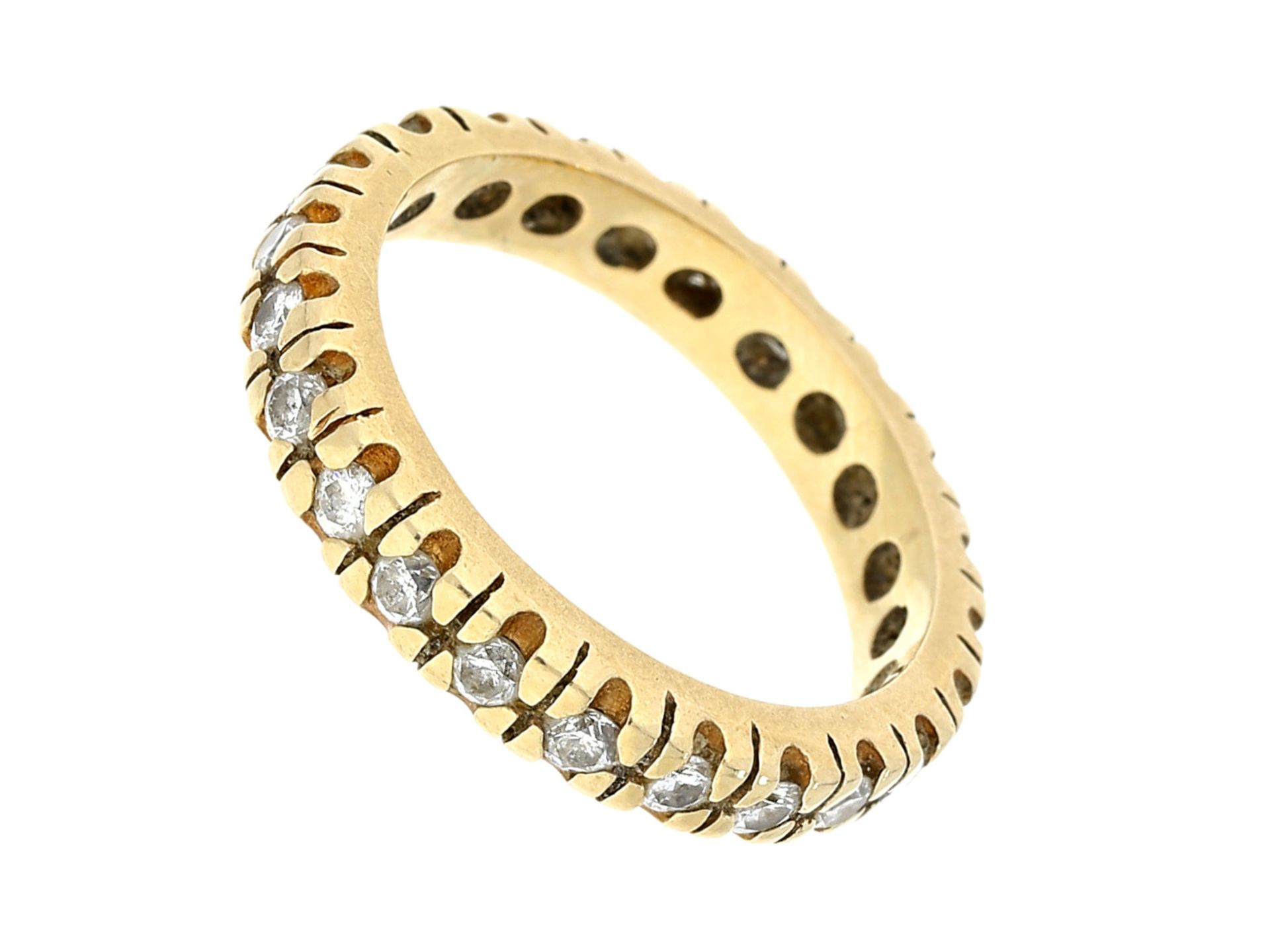 Ring: klassischer Brillant-Memoire-Ring in 14K Gold, 1ct feine BrillantenCa. Ø18mm, RG56, ca. 4,