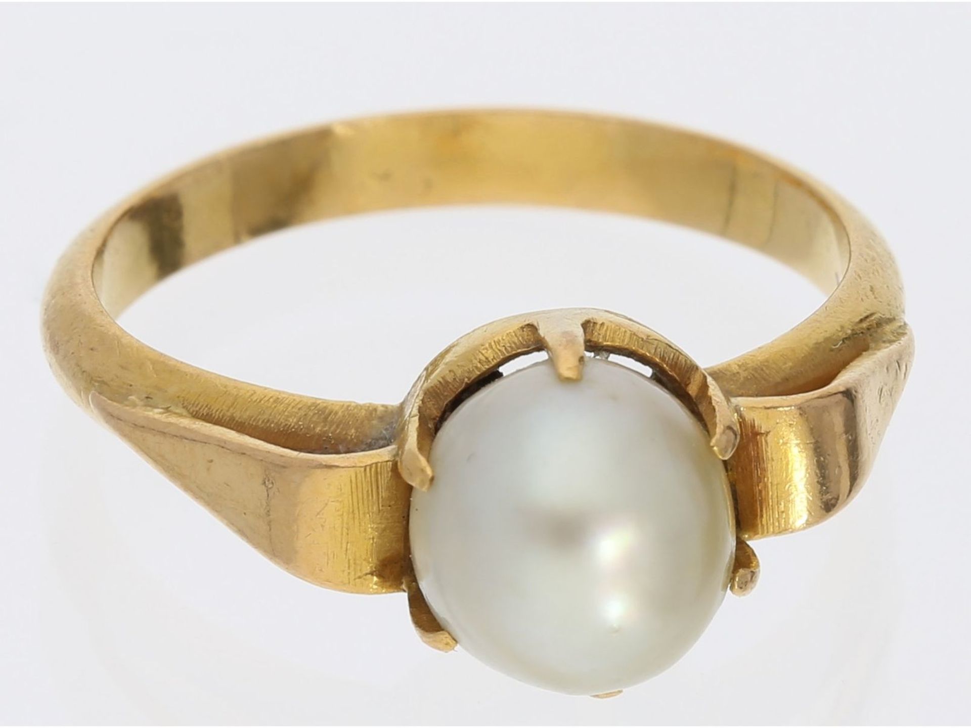 Ring: goldener vintage Perlenring, 18K Gold, HandarbeitCa. Ø17mm, RG54, ca. 4,2g, 18K Gold,