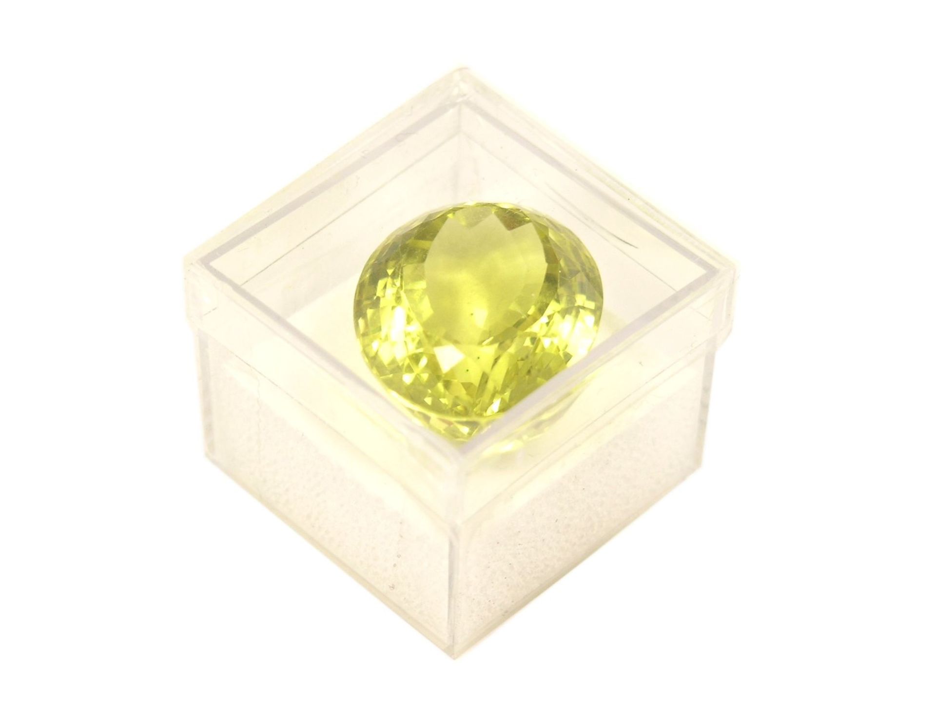 Brasilianischer Lemoncitrin von über 30ct mit Zertifikat, SpitzenqualitätCa. 21,5 × 17,5 × 13mm,