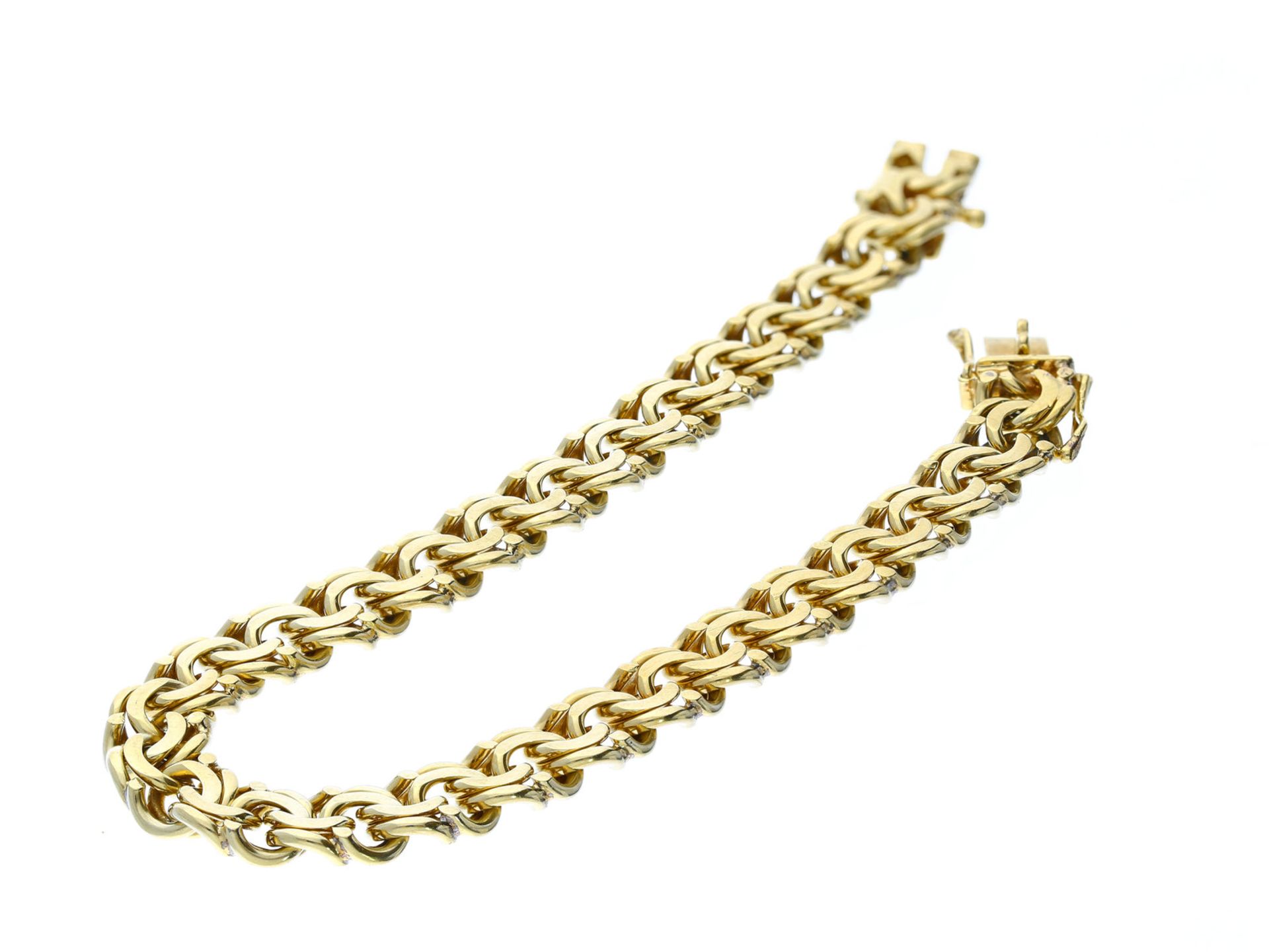 Armband: massives vintage Goldarmband im Garibaldi-MusterCa. 19cm lang, ca. 23g, 14K Gold, ca. 7,5mm