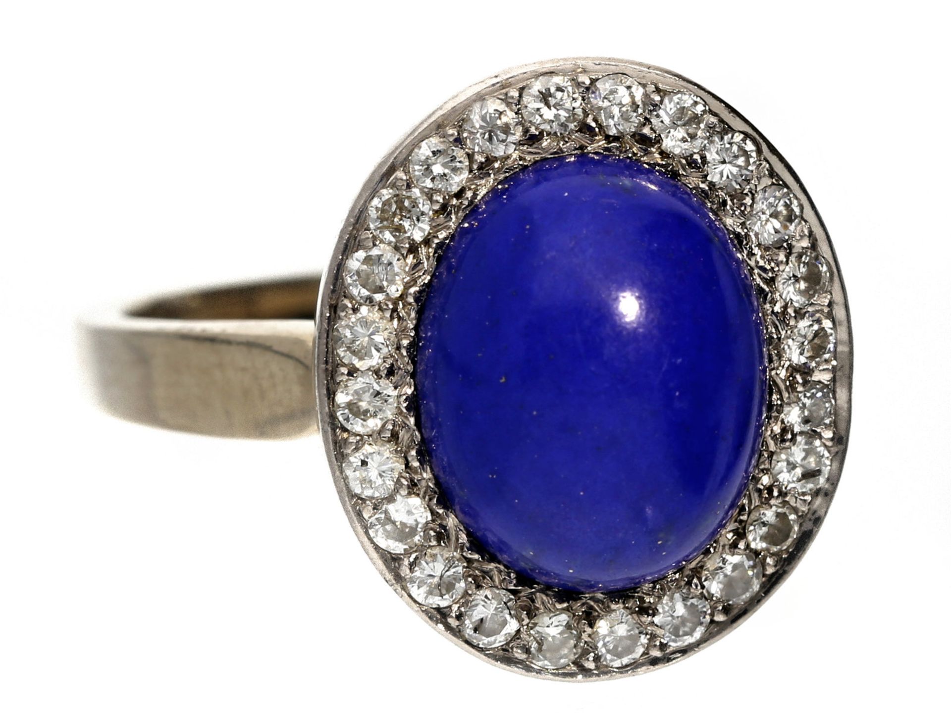 Ring: ehemals teurer vintage Goldschmiedering mit Lapislazuli und BrillantenCa. Ø18mm, RG56, ca. 8,