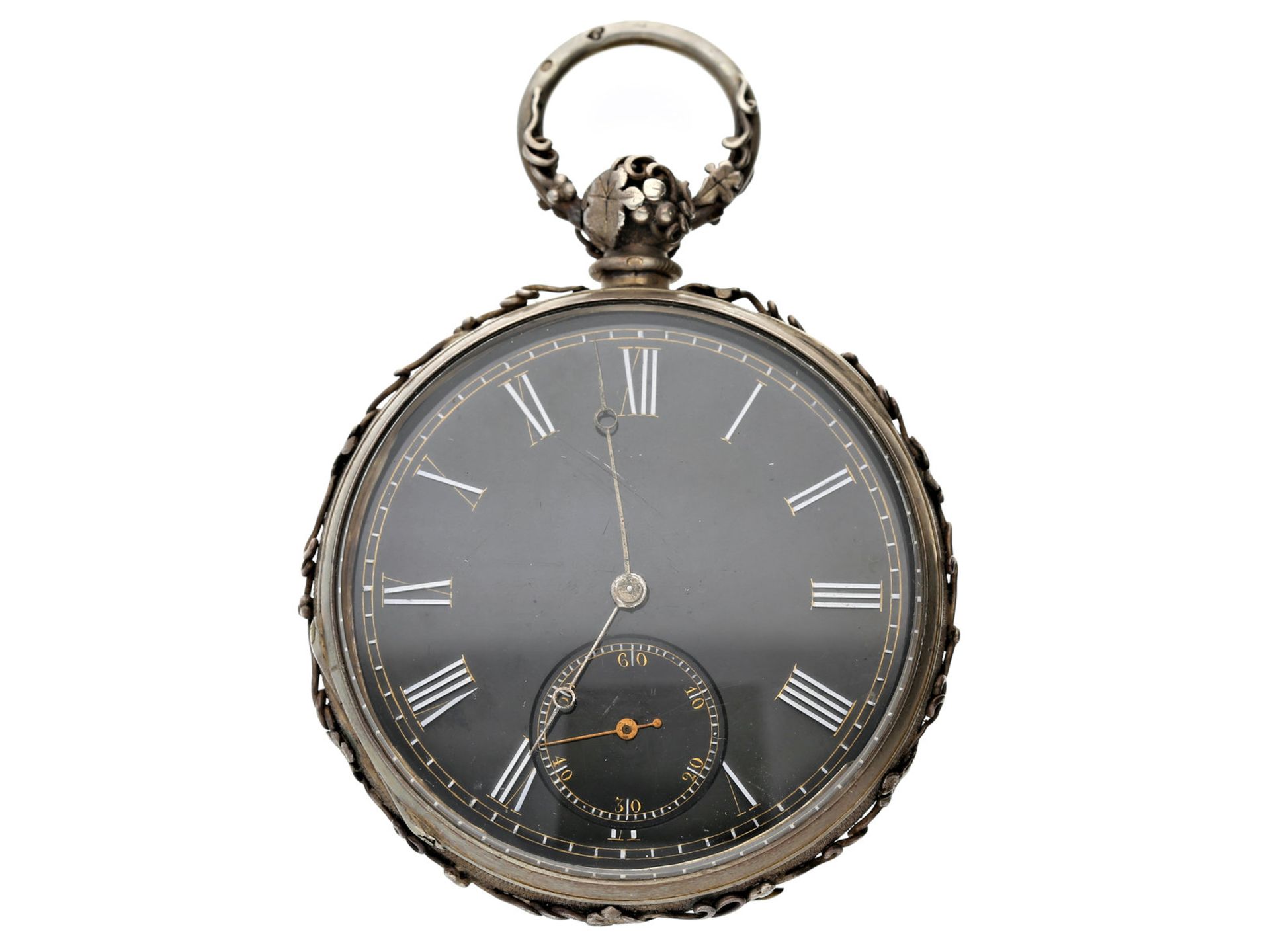 Taschenuhr: einzigartige und besonders prächtige Jugendstil-Relieftaschenuhr mit