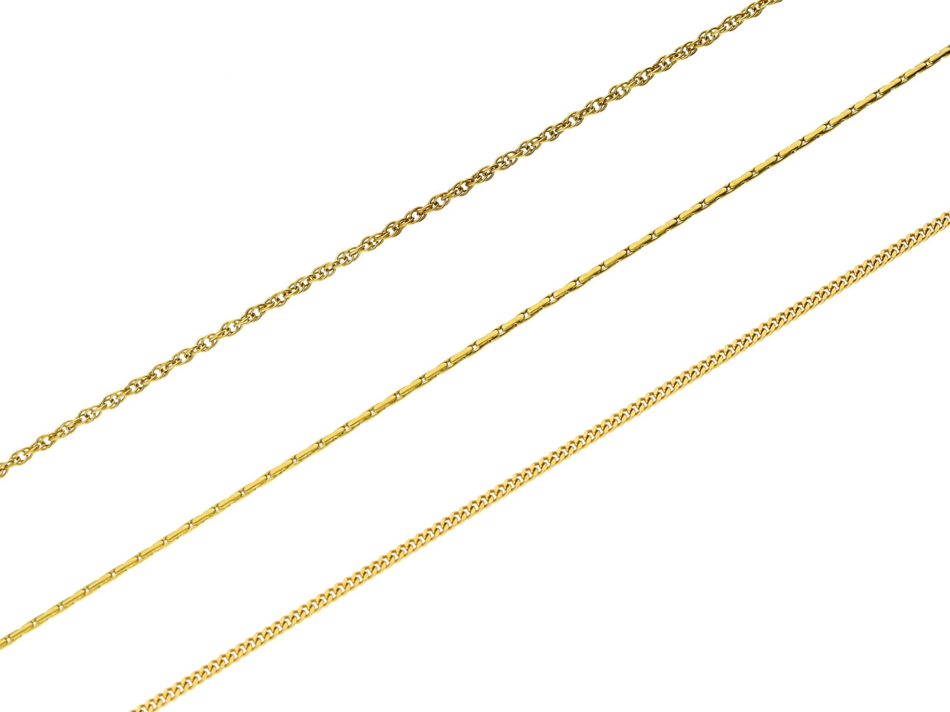 Kette/Collier: kleines Konvolut CollierkettenGesamtgewicht ca. 8,3g, 14K Gold, alle Ketten haben