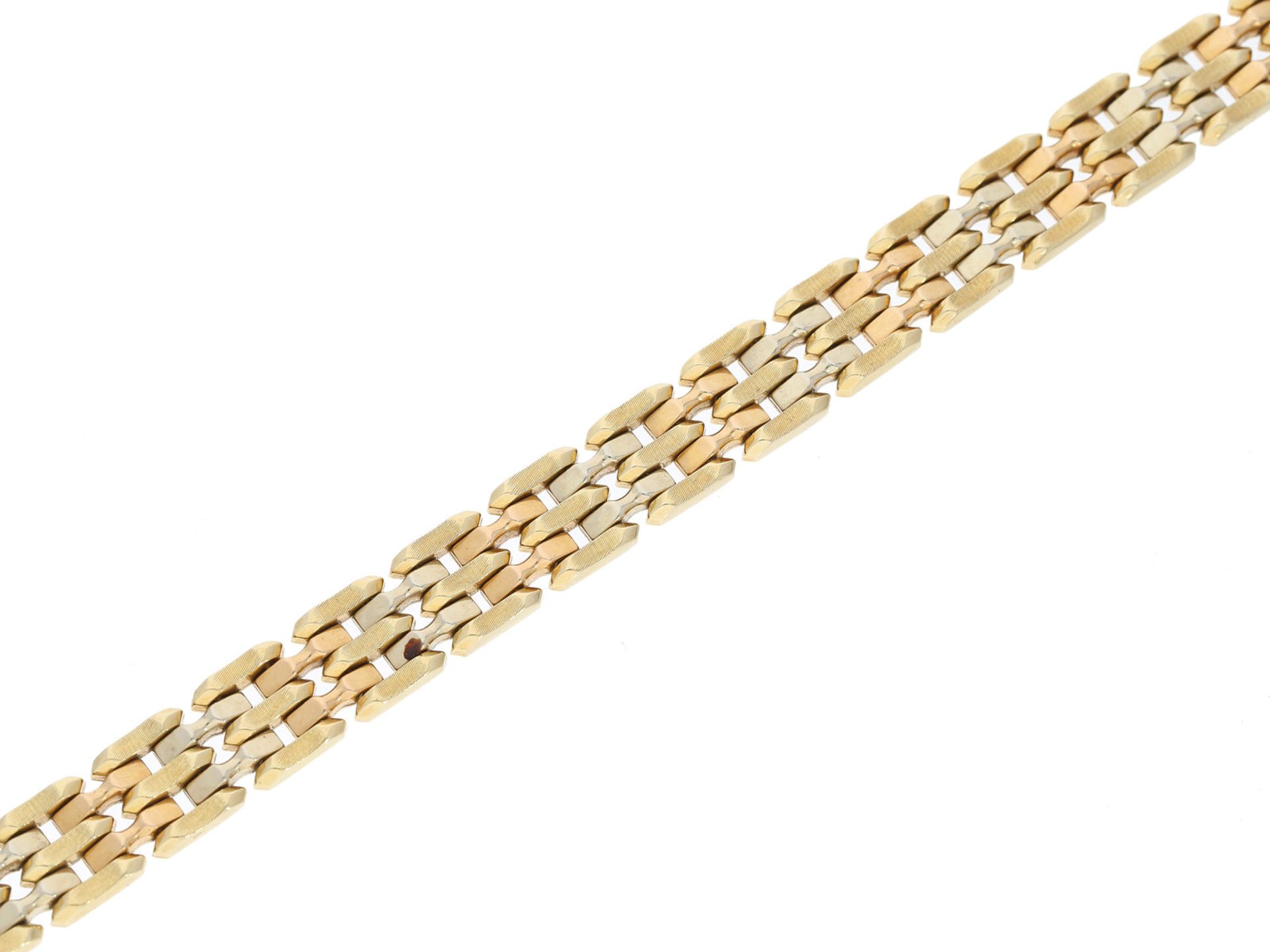 Armband: klassisches vintage Goldschmiedearmband, 14K Gold, TricolorCa. 19,5cm lang, ca. 26,5g,