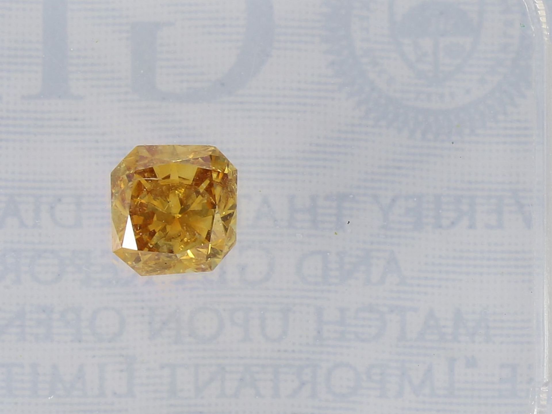 Diamant: loser fancy Diamant von 0,32ct, äußerst seltene Farbe: fancy deep yellow-orange, GIA- - Bild 2 aus 2