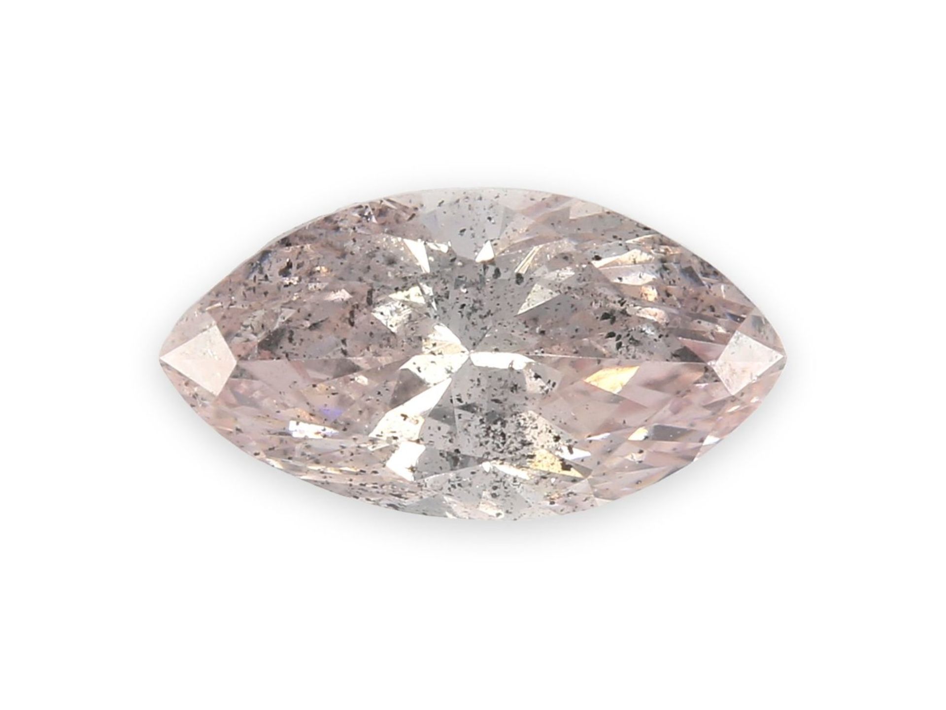 Diamant: natürlicher Marquise-Cut Fancy Diamant, 0,42ct, extrem seltene Farbe "greyish pink",
