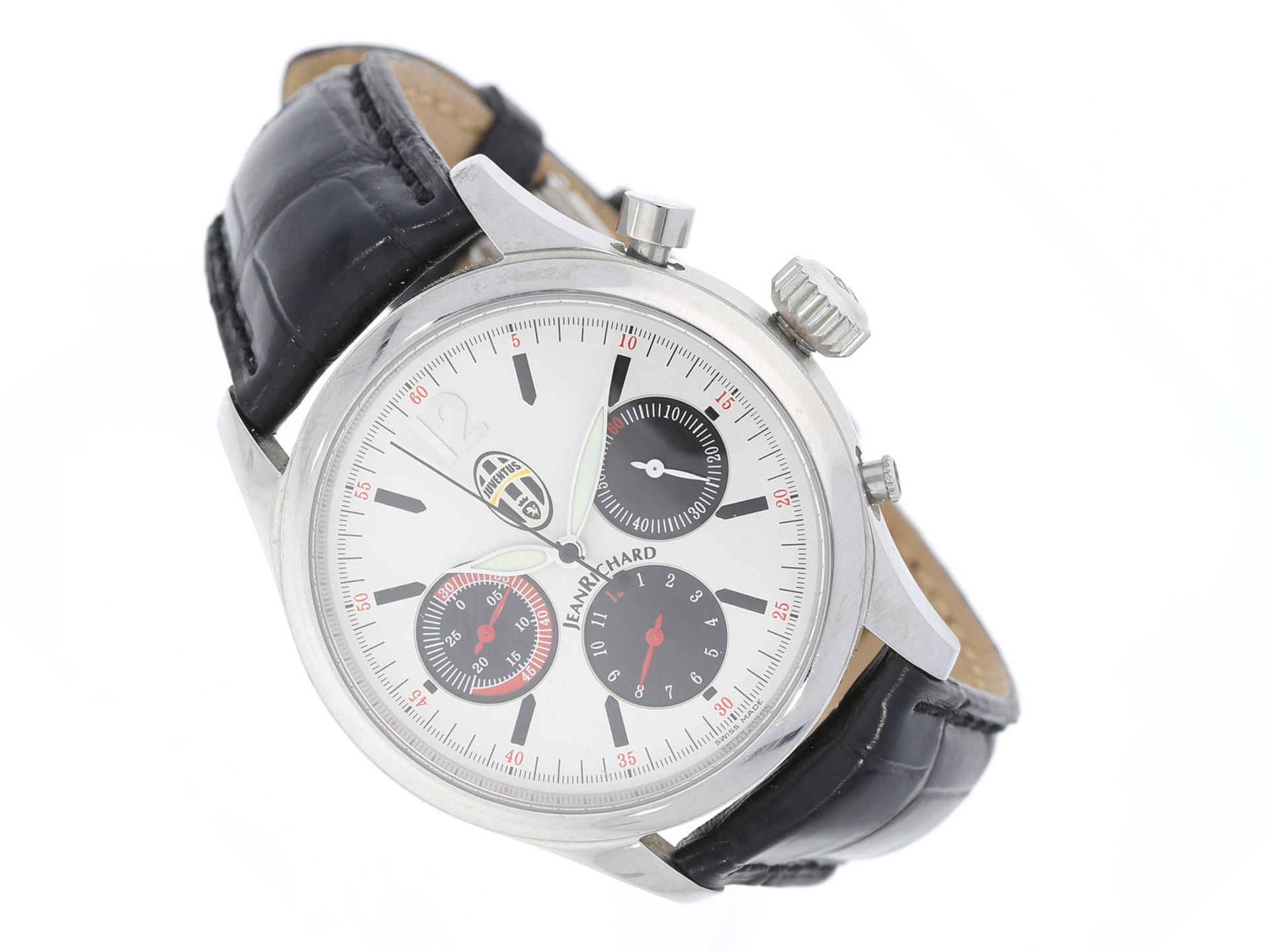Armbanduhr: seltener, limitierter Chronograph JeanRichard "Juventus" Ref.25062, No.60/100Ca.