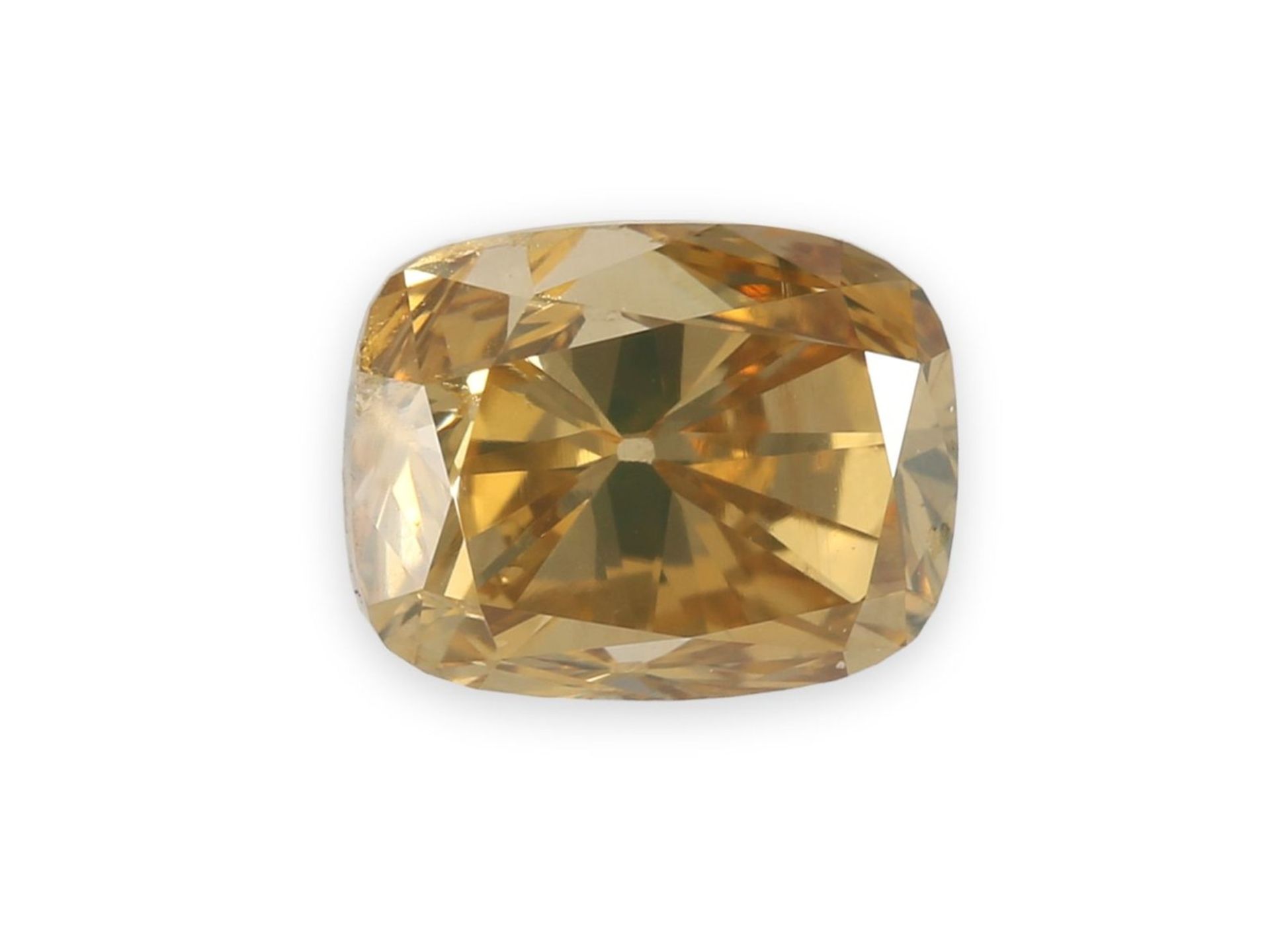 Diamant: fancy Diamant von 0,47ct, fancy intense orange yellow, HRD-Zertifikat4,69 x 3,67 x 3,