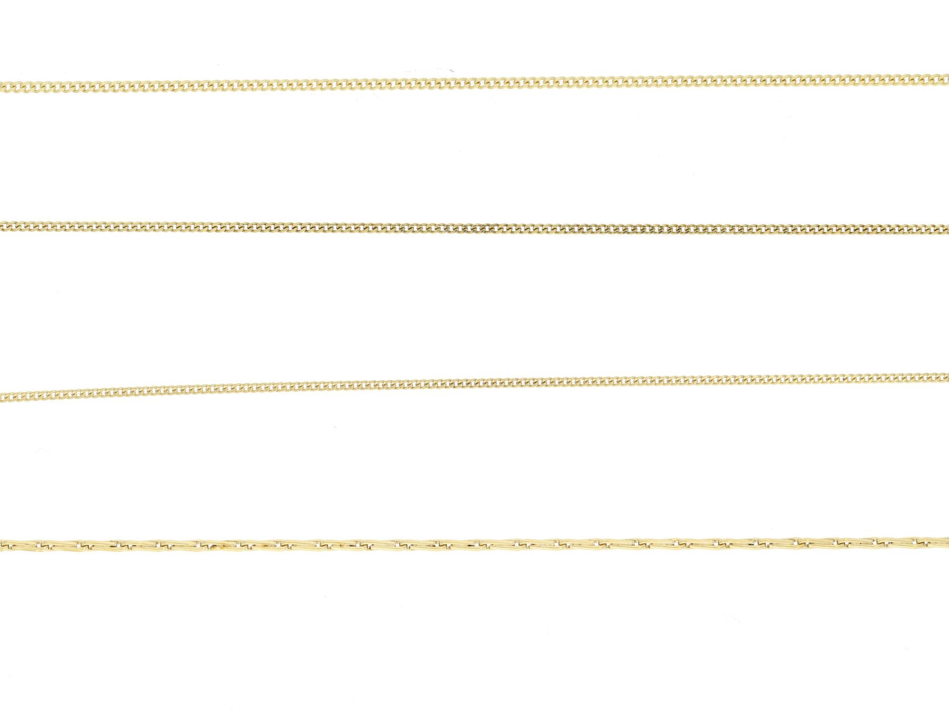 Kette/Collier: Konvolut feine Collierketten, 14K GoldZusammen ca. 12,2g, 14K Gelbgold, insgesamt 4