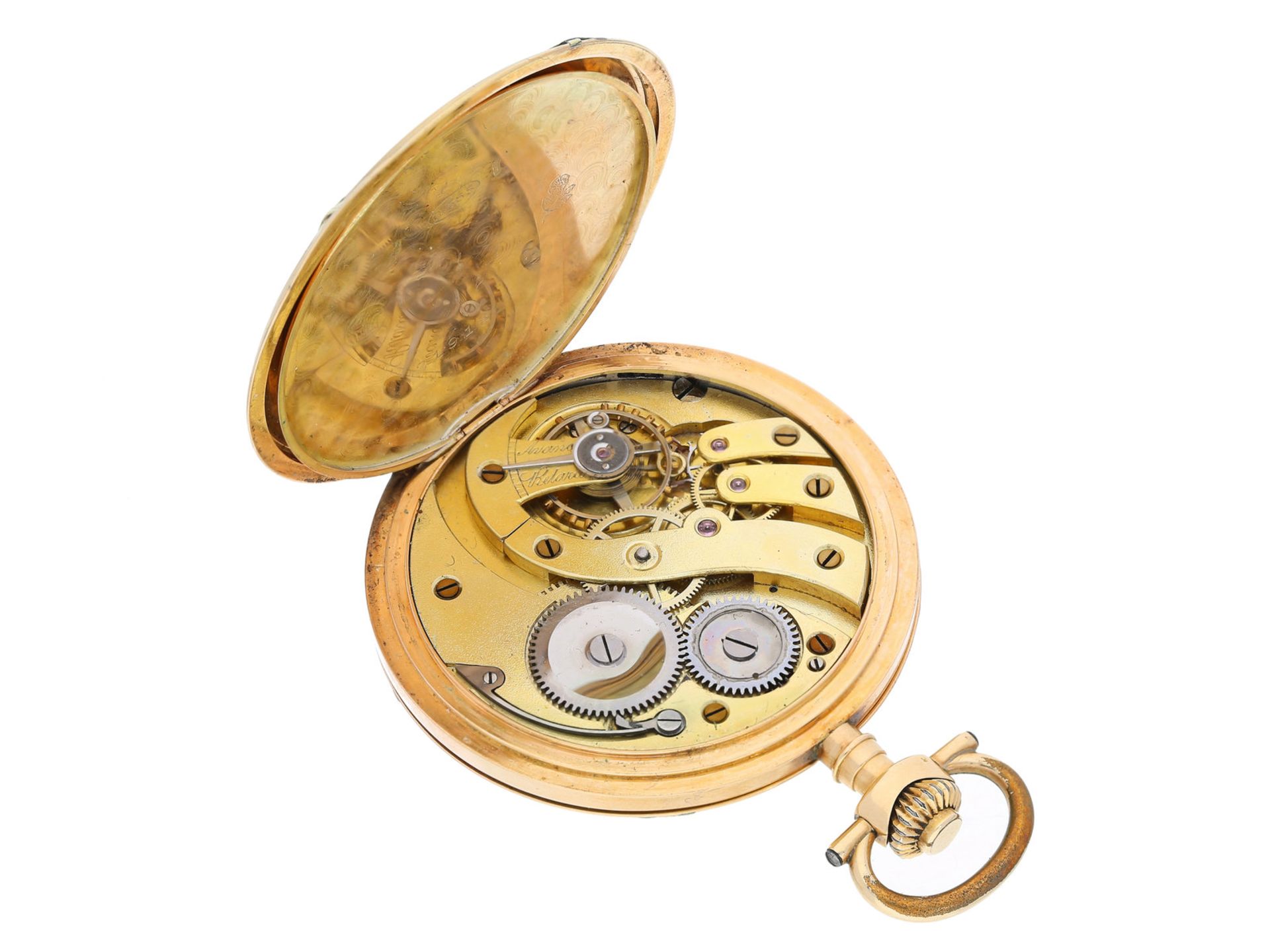 Taschenuhr: elegante Frackuhr mit Originalschatulle, Sy & Wagner, königliche Goldschmiede Berlin, - Bild 3 aus 3