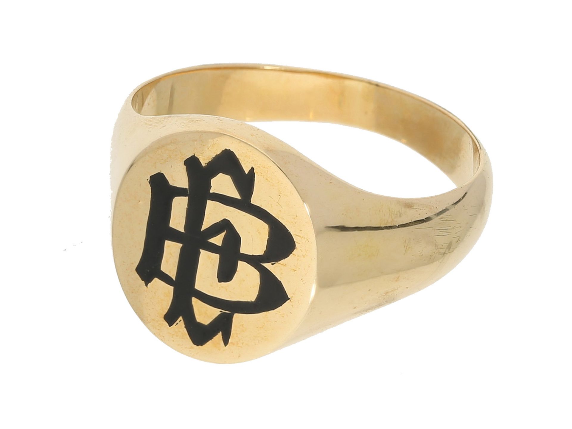 Ring: goldener vintage Siegel/Herren-RingCa. Ø19,5mm, RG62, ca. 10,5g, 18K Gold, Ringschiene in