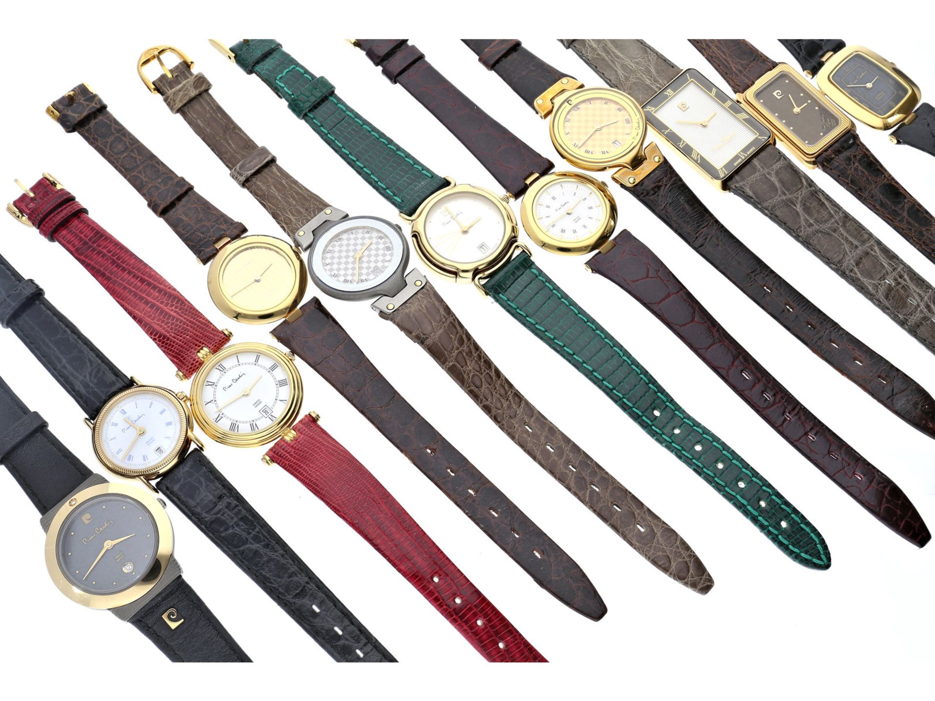 Armbanduhren: großes Konvolut von 11 Designeruhren des Herstellers Pierre Cardin, vintage