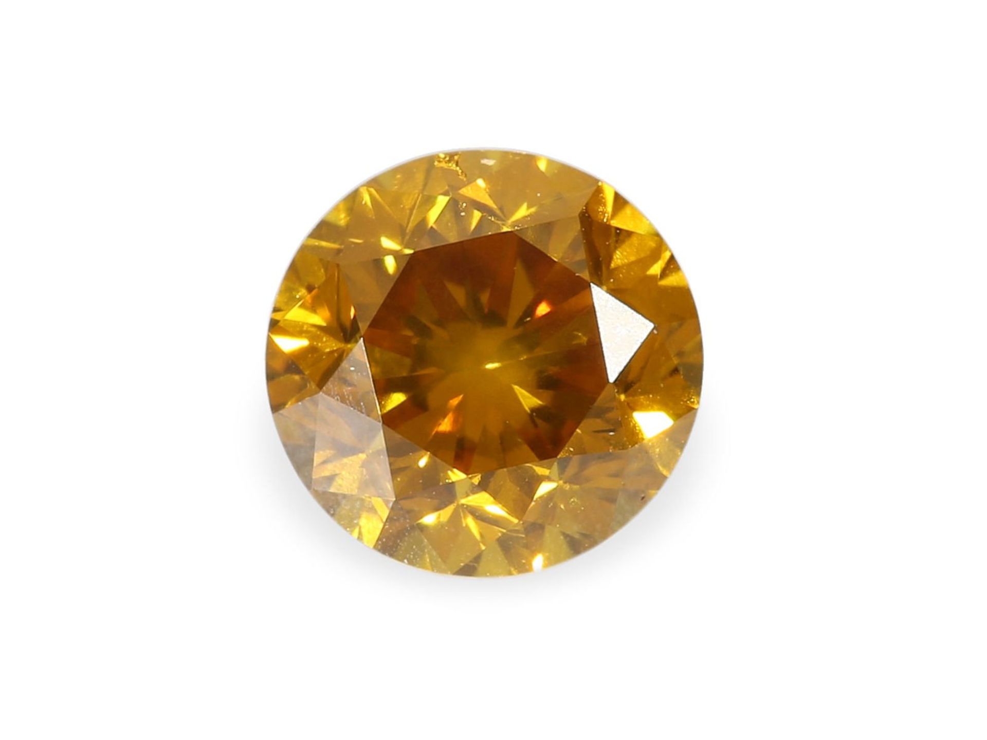 Diamant: seltener Fancy Diamant im Brillantschliff von 0,39ct, seltene Farbe Vivid Brownish