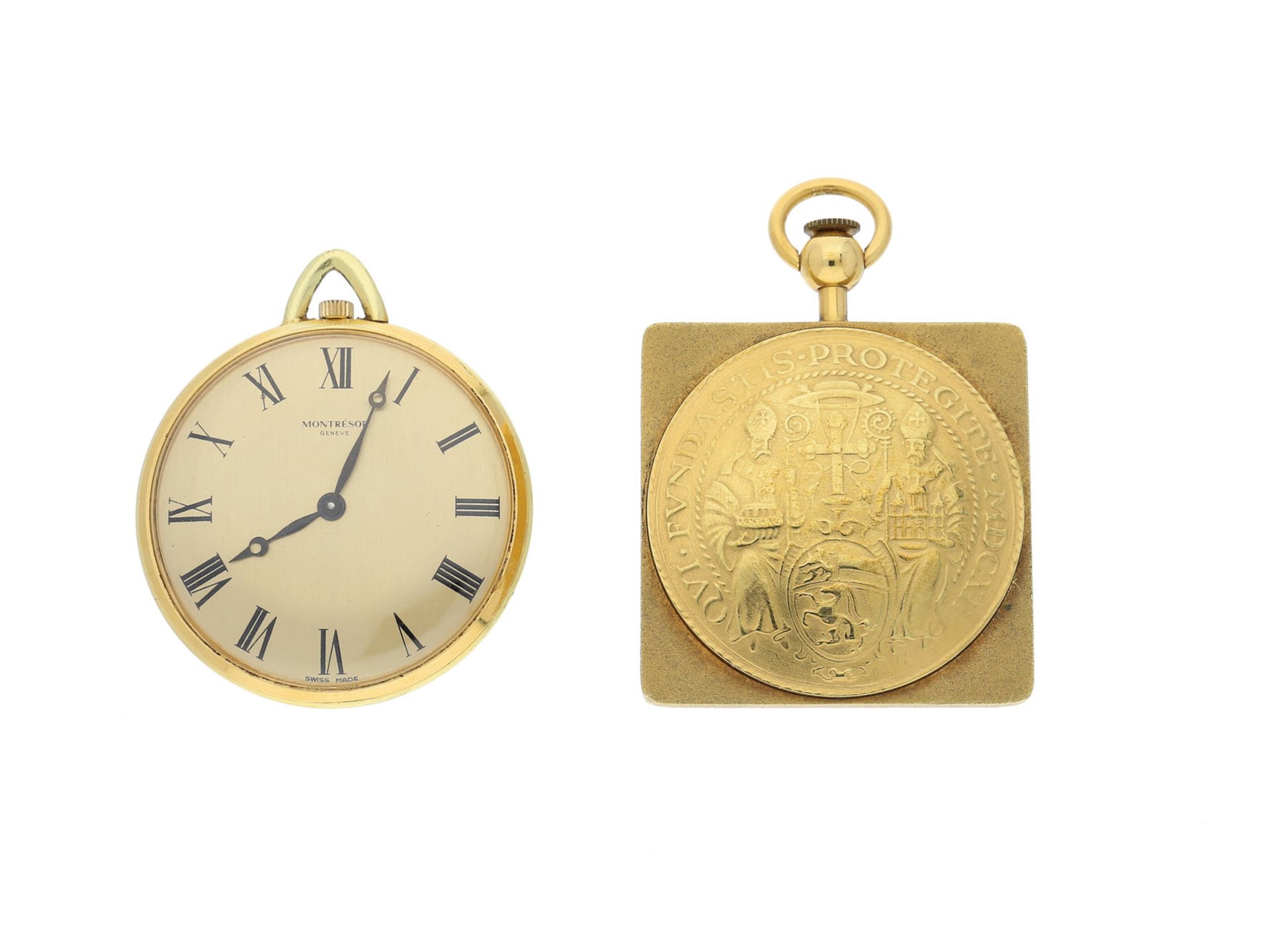Taschenuhr: Konvolut von 2 ungewöhnlichen Frackuhren, 20. Jahrhundert1. elegante, flache Frackuhr - Bild 2 aus 2