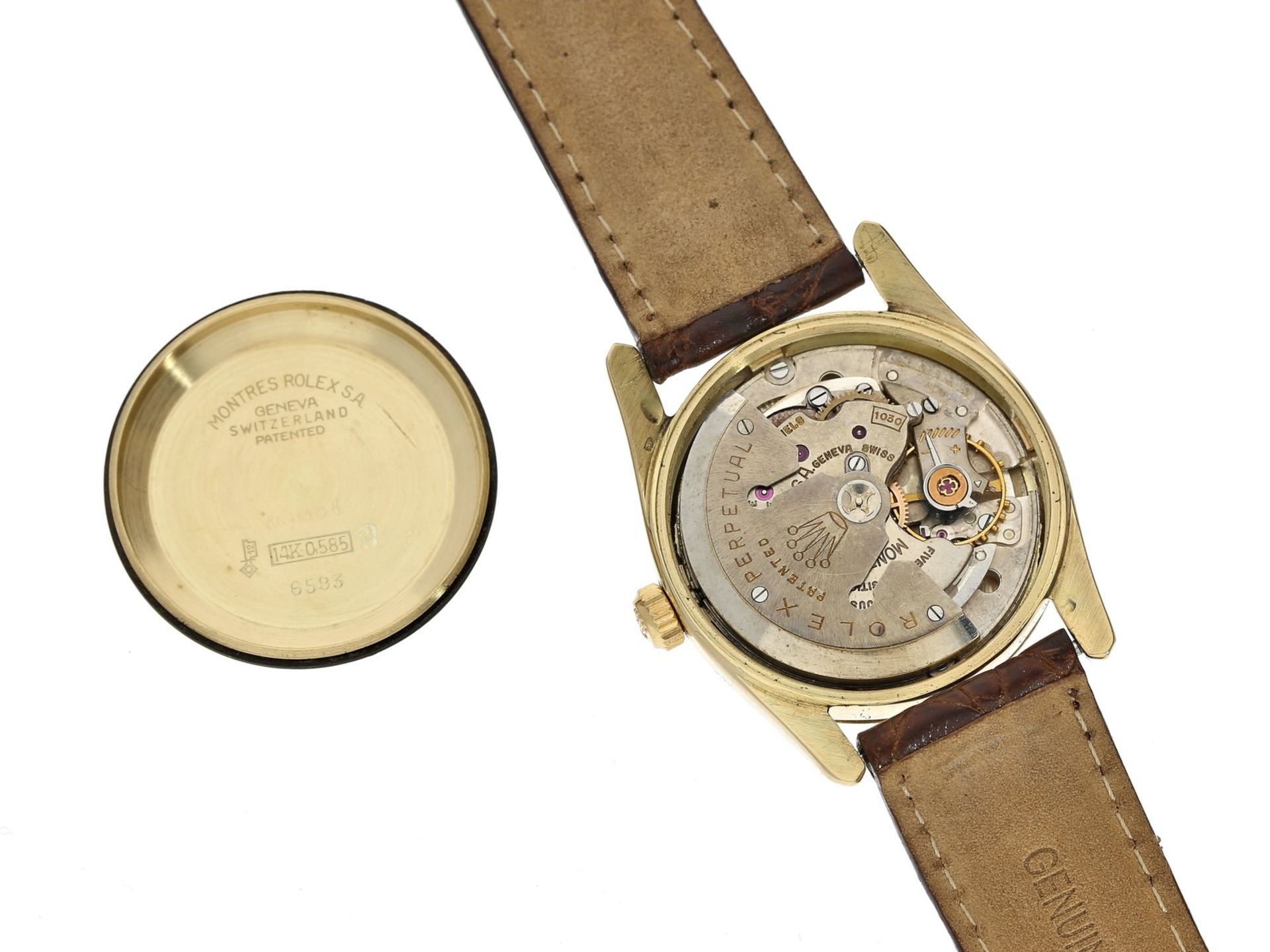 Armbanduhr: seltenes Rolex Oyster Chronometer "Bombay", 14K Gelbgold, Ref. 6593, 50er JahreCa. - Image 2 of 2