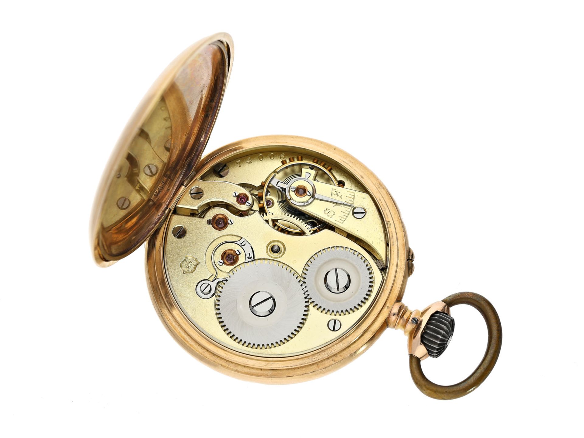 Taschenuhr: feine 14K Gold Taschenuhr Lepine der Marke IWC Schaffhausen, aus dem Jahr 1892, mit - Image 2 of 2