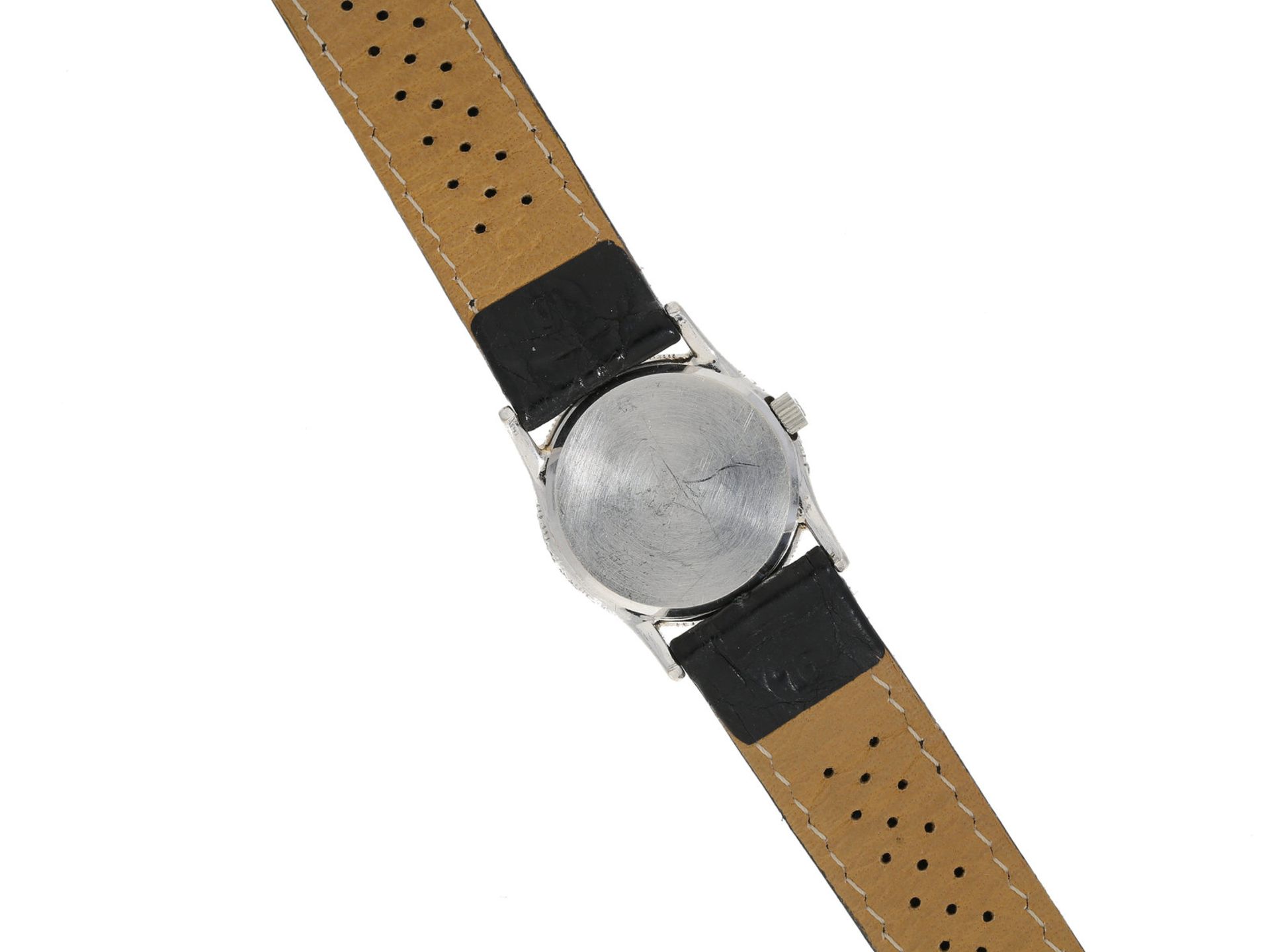 Armbanduhr: seltene vintage Milus Damenuhr, gefertigt für Juwelier Pfläging, 18K Weißgold mit - Bild 2 aus 2