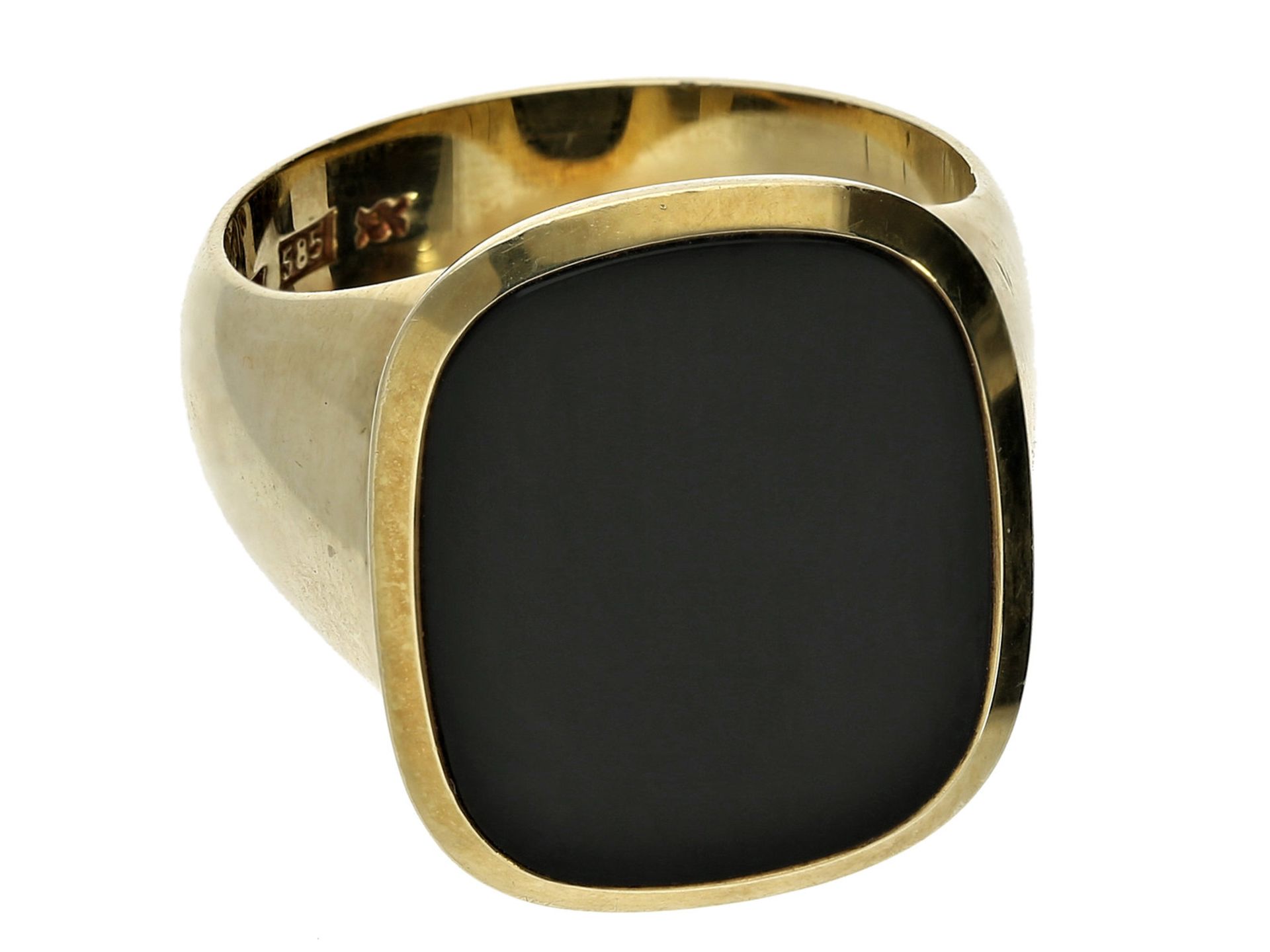 Ring: massiver goldener vintage HerrenringCa. Ø19mm, RG59, ca. 12,4g, 14K Gold, Ringkopf ca. 20 ×