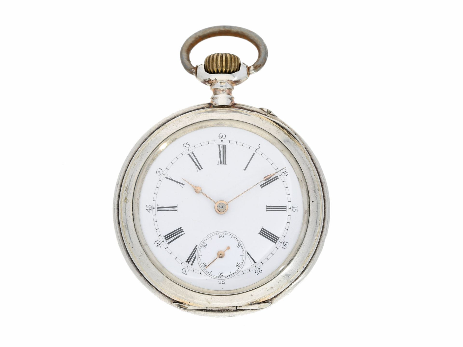 Taschenuhr: frühe silberne Taschenuhr Lepine der Marke IWC, No. 60462, aus dem Jahr 1890, mit