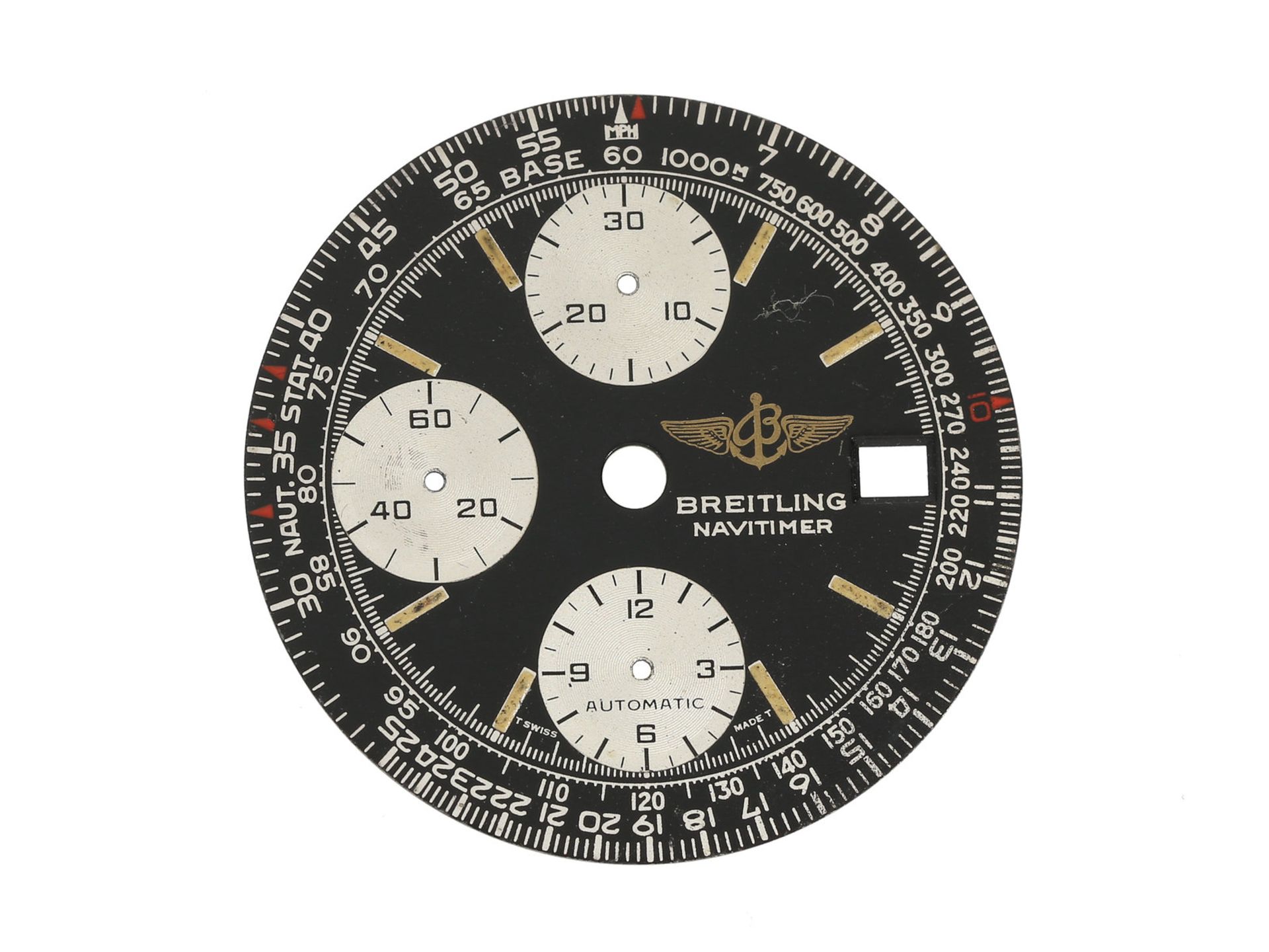 Uhren/Zubehör: vintage Armbanduhr-Zifferblatt für Breitling Navytimer, aus Uhrmacher-NachlassCa.